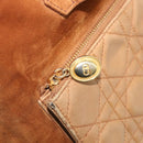 Christian Dior Canage Backpack Suede Brown Gold Tone Auth 206604-29