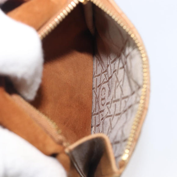 Christian Dior Canage Backpack Suede Brown Gold Tone Auth 206604