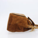 Christian Dior Canage Backpack Suede Brown Gold Tone Auth 206604-4
