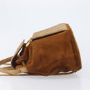 Christian Dior Canage Backpack Suede Brown Gold Tone Auth 206604-5