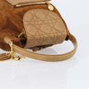 Christian Dior Canage Backpack Suede Brown Gold Tone Auth 206604-7
