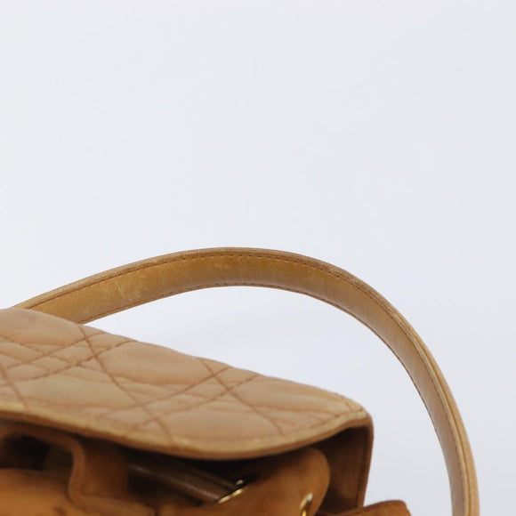 Christian Dior Canage Backpack Suede Brown Gold Tone Auth 206604