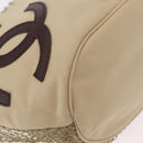 CHANEL Tote Bag Canvas Beige Brown CC Auth 206605-10