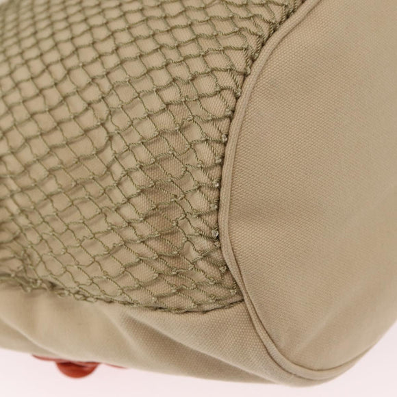 CHANEL Tote Bag Canvas Beige Brown CC Auth 206605