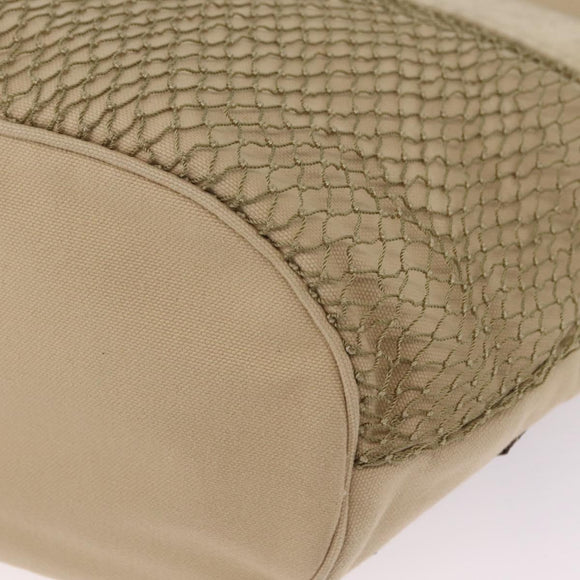 CHANEL Tote Bag Canvas Beige Brown CC Auth 206605