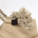 CHANEL Tote Bag Canvas Beige Brown CC Auth 206605-14