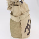 CHANEL Tote Bag Canvas Beige Brown CC Auth 206605-5