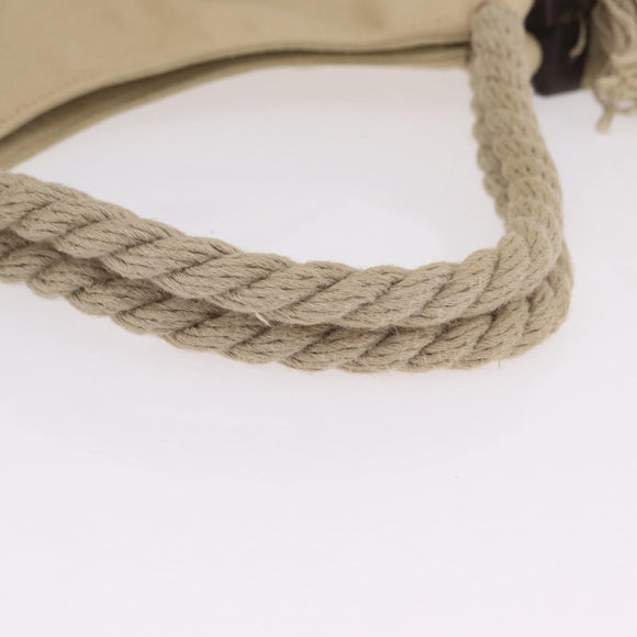 CHANEL Tote Bag Canvas Beige Brown CC Auth 206605
