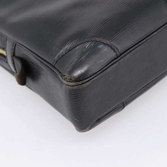 LOUIS VUITTON Epi Porte Documents Voyage Business Bag Black M54472 Auth 206606