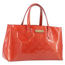 LOUIS VUITTON Monogram Vernis Wilshire PM Bag Orenge Sunset M93644 Auth 206609-1