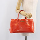 LOUIS VUITTON Monogram Vernis Wilshire PM Bag Orenge Sunset M93644 Auth 206609-26