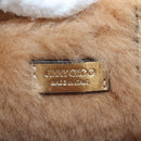 Jimmy Choo Tote Bag Leather Fur 2way Gold Auth 206610V-11