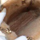 Jimmy Choo Tote Bag Leather Fur 2way Gold Auth 206610V-12