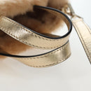 Jimmy Choo Tote Bag Leather Fur 2way Gold Auth 206610V-7