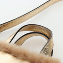 Jimmy Choo Tote Bag Leather Fur 2way Gold Auth 206610V-8