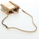 Jimmy Choo Tote Bag Leather Fur 2way Gold Auth 206610V-9