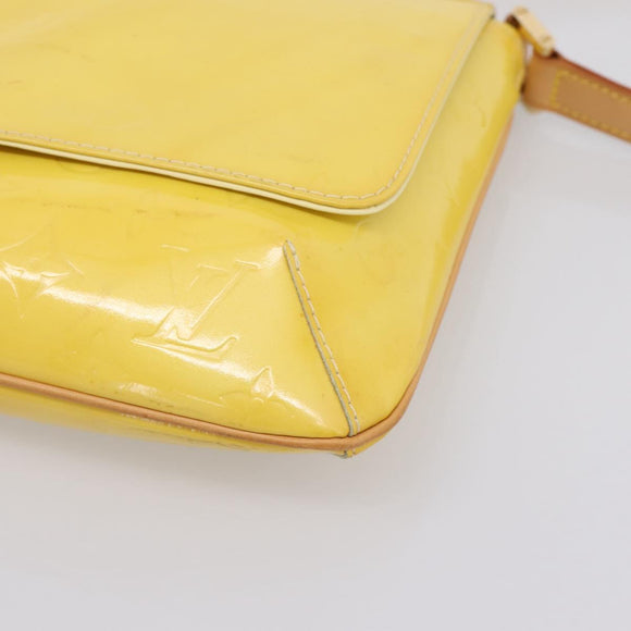 LOUIS VUITTON Monogram Vernis Thompson Street Bag Lime Yellow M91071 Auth 206612