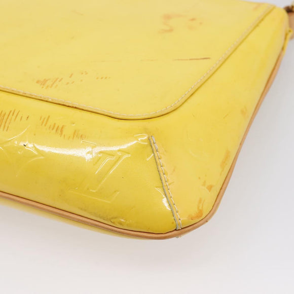 LOUIS VUITTON Monogram Vernis Thompson Street Bag Lime Yellow M91071 Auth 206612