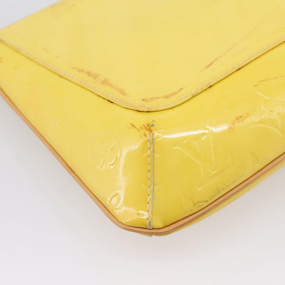 LOUIS VUITTON Monogram Vernis Thompson Street Bag Lime Yellow M91071 Auth 206612