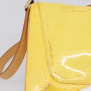 LOUIS VUITTON Monogram Vernis Thompson Street Bag Lime Yellow M91071 Auth 206612-18