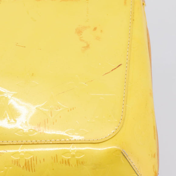 LOUIS VUITTON Monogram Vernis Thompson Street Bag Lime Yellow M91071 Auth 206612