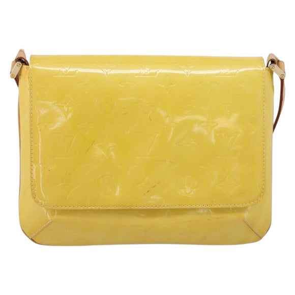 LOUIS VUITTON Monogram Vernis Thompson Street Bag Lime Yellow M91071 Auth 206612