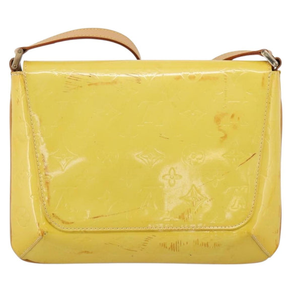 LOUIS VUITTON Monogram Vernis Thompson Street Bag Lime Yellow M91071 Auth 206612