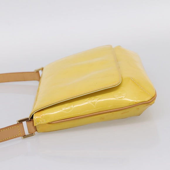 LOUIS VUITTON Monogram Vernis Thompson Street Bag Lime Yellow M91071 Auth 206612