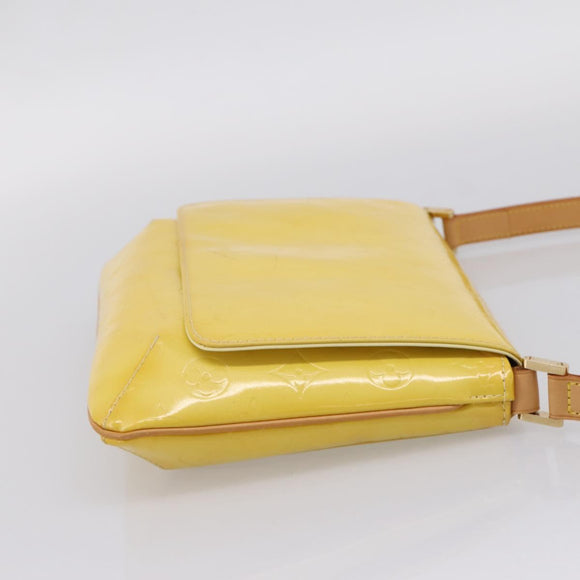 LOUIS VUITTON Monogram Vernis Thompson Street Bag Lime Yellow M91071 Auth 206612