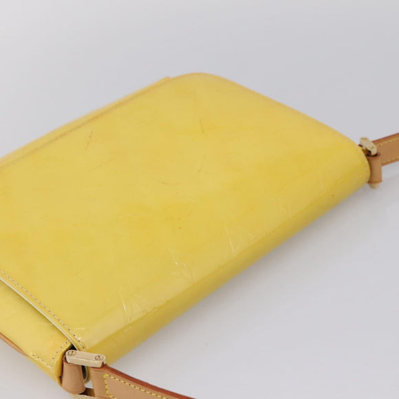 LOUIS VUITTON Monogram Vernis Thompson Street Bag Lime Yellow M91071 Auth 206612