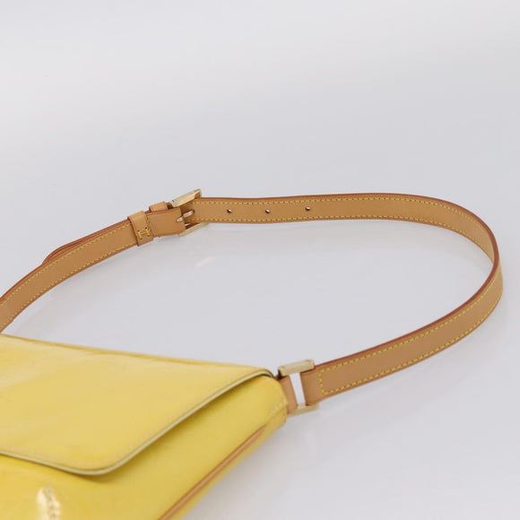 LOUIS VUITTON Monogram Vernis Thompson Street Bag Lime Yellow M91071 Auth 206612