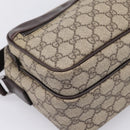 GUCCI GG Supreme Shoulder Bag PVC Beige Silver 114531 Auth 206613-15