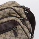 GUCCI GG Supreme Shoulder Bag PVC Beige Silver 114531 Auth 206613-9