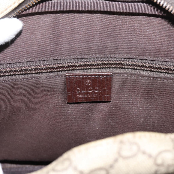 GUCCI GG Supreme Shoulder Bag PVC Beige Silver 114531 Auth 206613