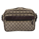 GUCCI GG Supreme Shoulder Bag PVC Beige Silver 114531 Auth 206613-13