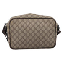GUCCI GG Supreme Shoulder Bag PVC Beige Silver 114531 Auth 206613-2