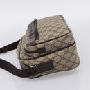 GUCCI GG Supreme Shoulder Bag PVC Beige Silver 114531 Auth 206613-3