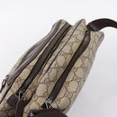 GUCCI GG Supreme Shoulder Bag PVC Beige Silver 114531 Auth 206613-6