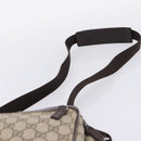 GUCCI GG Supreme Shoulder Bag PVC Beige Silver 114531 Auth 206613-8