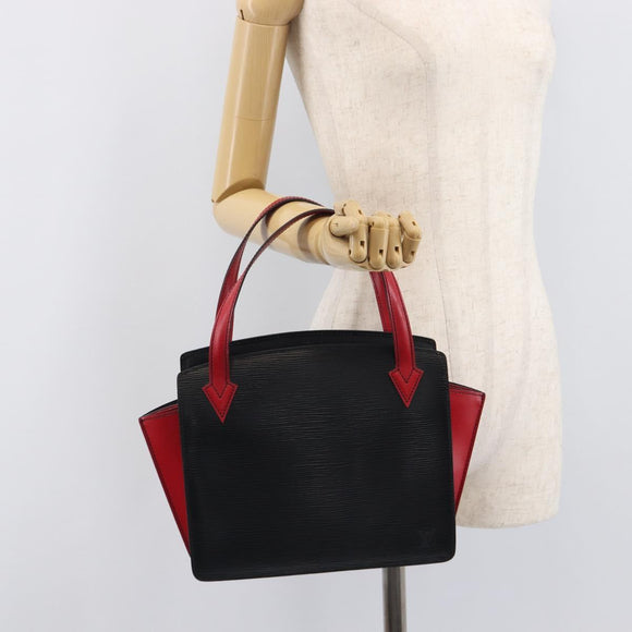 LOUIS VUITTON Epi Varenne Hand Bag Black Red M52387 LV Auth 206618