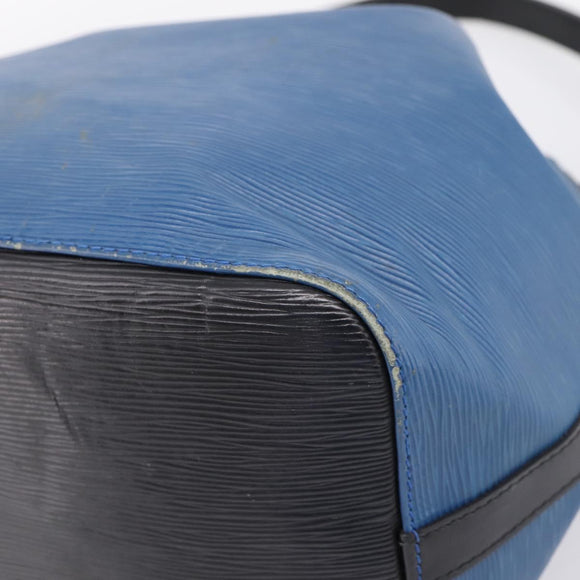LOUIS VUITTON Epi Petit Noe Shoulder Bag Black Blue M44152 LV Auth 206620