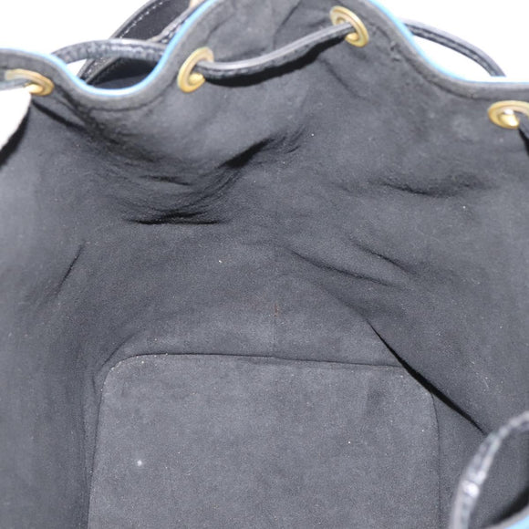 LOUIS VUITTON Epi Petit Noe Shoulder Bag Black Blue M44152 LV Auth 206620