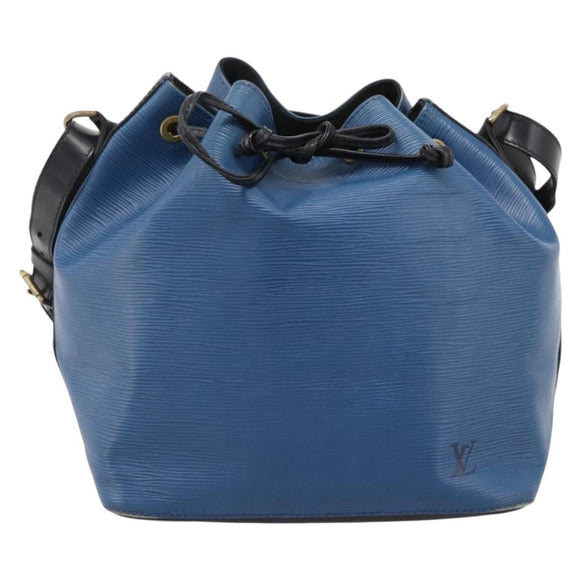 LOUIS VUITTON Epi Petit Noe Shoulder Bag Black Blue M44152 LV Auth 206620