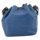 LOUIS VUITTON Epi Petit Noe Shoulder Bag Black Blue M44152 LV Auth 206620-2