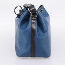 LOUIS VUITTON Epi Petit Noe Shoulder Bag Black Blue M44152 LV Auth 206620-4