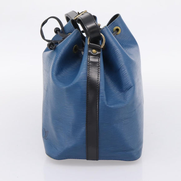 LOUIS VUITTON Epi Petit Noe Shoulder Bag Black Blue M44152 LV Auth 206620