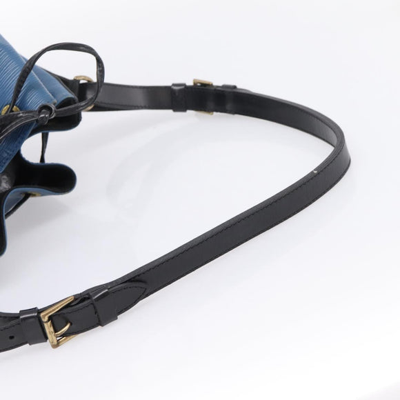 LOUIS VUITTON Epi Petit Noe Shoulder Bag Black Blue M44152 LV Auth 206620