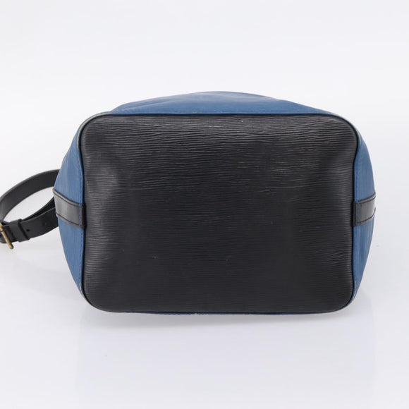 LOUIS VUITTON Epi Petit Noe Shoulder Bag Black Blue M44152 LV Auth 206620