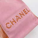 CHANEL Camelia Tote Bag Suede Pink Gold Tone CC Auth 206630-20
