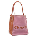CHANEL Camelia Tote Bag Suede Pink Gold Tone CC Auth 206630-1